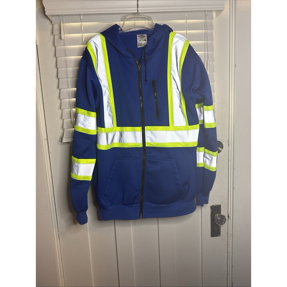 High Visibility JK Safety Reflective Full Zip Hooded Med. Unisex